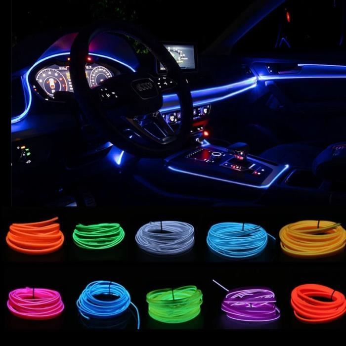 Bande lumineuse fluo flexible à LED pour l'intérieur de la voiture,  luminaire décoratif d'intérieur avec câble USB - AliExpress