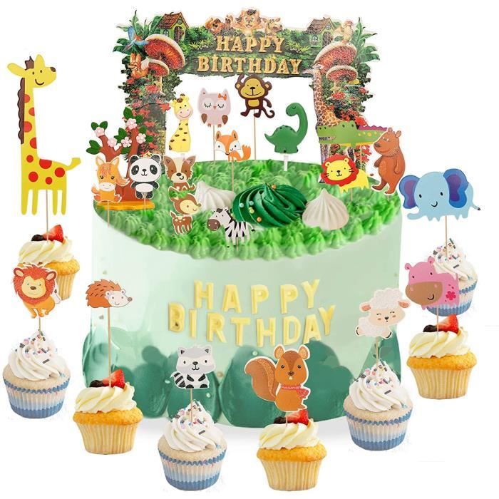 Decoration Gateau Animaux Jungle Cdiscount