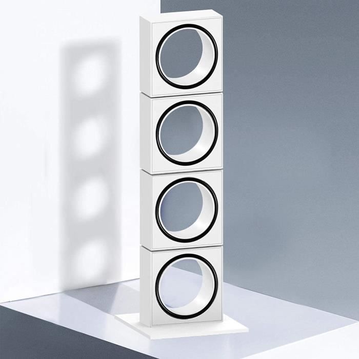 Lampe Decorative à Poser avec 4 Abat-jour Orientable Blanc Carré 40cm Bojim Lampe de Chevet Tactile Dimmable 4 x 6W COB Intégré 3000K Blanc Chaud 1200LM Lampe de Décoration en Aluminium Hauteur 