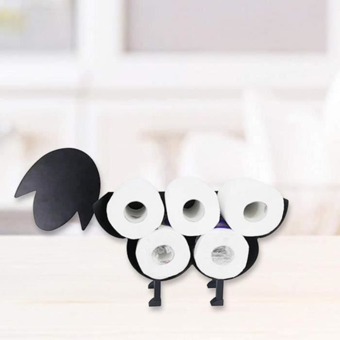 Lot De 3 Porte-Papier Toilette Mouton, Design Créatif Et Empilable Pratique Pour Salle De Bain Et Toilettes Noir 96394634
