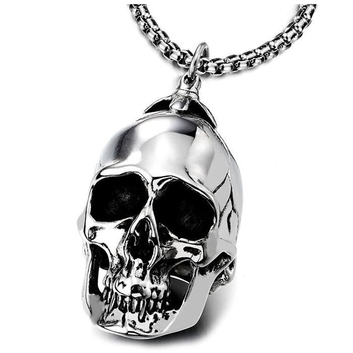 collier homme crane collier homme crane