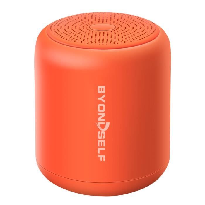 Étanche pour Piscine & Plage IPX6 DOSS Mini Enceinte Bluetooth Portable,Waterproof Haut-Parleur sans Fil,Basses Puissantes Orange 