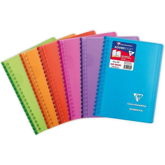 Carnet à Spirale Clairefontaine Koverbook A5 - 100 Pages Papier Dessin 125g - Couverture Polypro