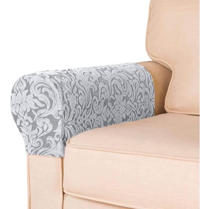 Housse D'accoudoir De Canapé - Lavable - Imperméable - Avec Poches Latérales - Protection Meubles - Gris