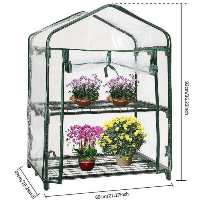 Mini Serre De Jardin Pop Up PVC Transparent 56x56x56cm - Protection Plantes Intérieur Extérieur