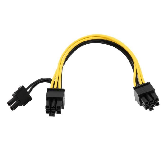 Câble Alimentation Dual Mini 6 Broches Vers PCI-E 8 Broches - Pour Mac Pro/G5 | Create Idea 18AWG
