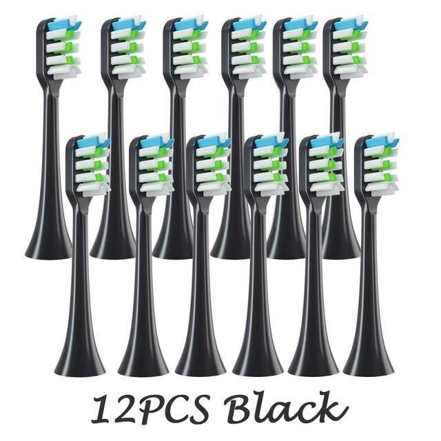 Lot De 3 Têtes De Rechange Universelles Pour Brosse à Dents Électrique - Compatible Soocas/Soocare X3 - Noir