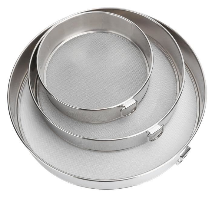 Ensemble 3 Passoires à Mailles Fines Dorées - Tamis Cuisine Acier Inoxydable