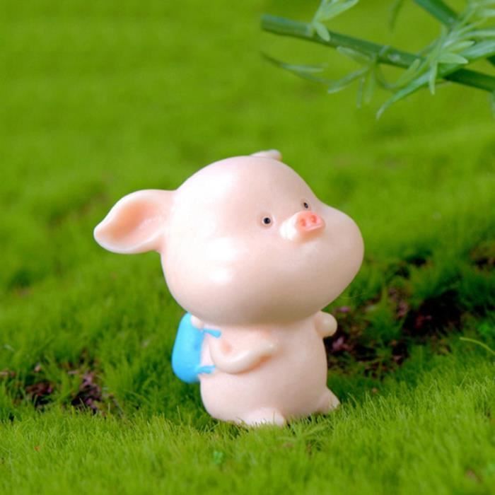 STATUES MINIATURES DE cochons pour micro paysages résine rose fée