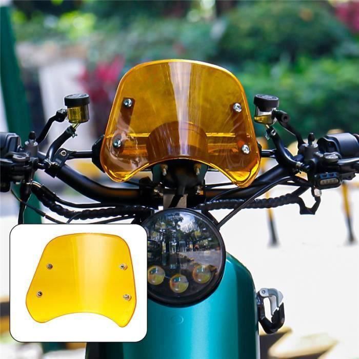 Cache Phare Moto Réglable Naliovker - Déflecteur Vent Universel 5-7 Pouces - Noir ABS