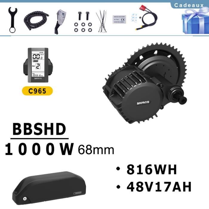 Kit moteur v lo lectrique BAFANG BBSHD 1000W 48V 52V avec batterie au Lithium 48V17AH et cran C965