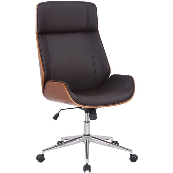 CLP Chaise de bureau Varel - Couleur:noyer/marron