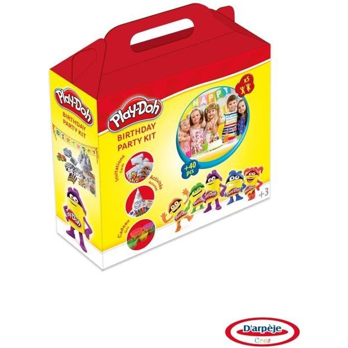 PLAY DOH - Coffret anniversaire - Coloriage - Pâte à modeler - Cartons d'invitations - Chapeaux