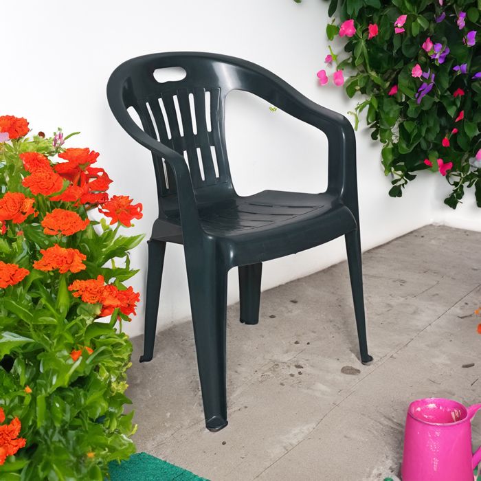 Chaise D'Extérieur Ravenna Dmora - Effet Rotin, Anthracite | Lot De 4 | 100% Made In Italy | Pour Jardin Et Terrasse