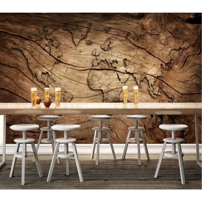 HaoHome - papier peint autocollant en bois vieilli, panneau de bois
