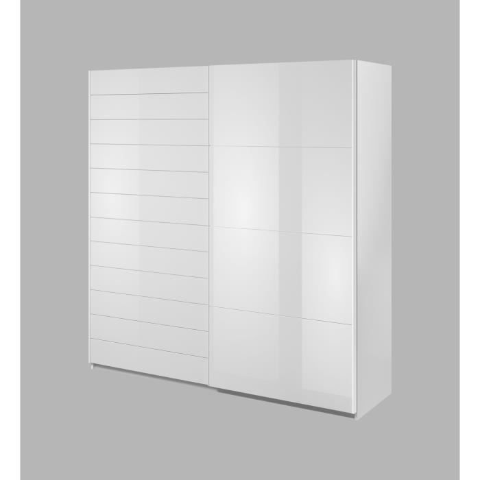 Grande Armoire Style Loft, Portes Coulissantes avec miroir en verre