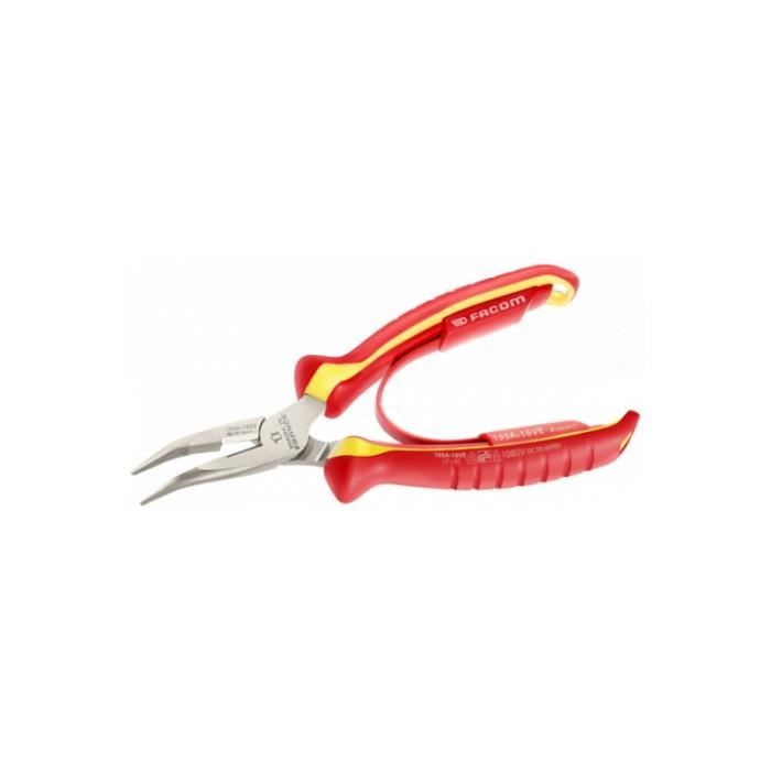 Facom Pince demi-ronde bec court isolée 1000V 160mm-195A.16VE Gris - vue 1