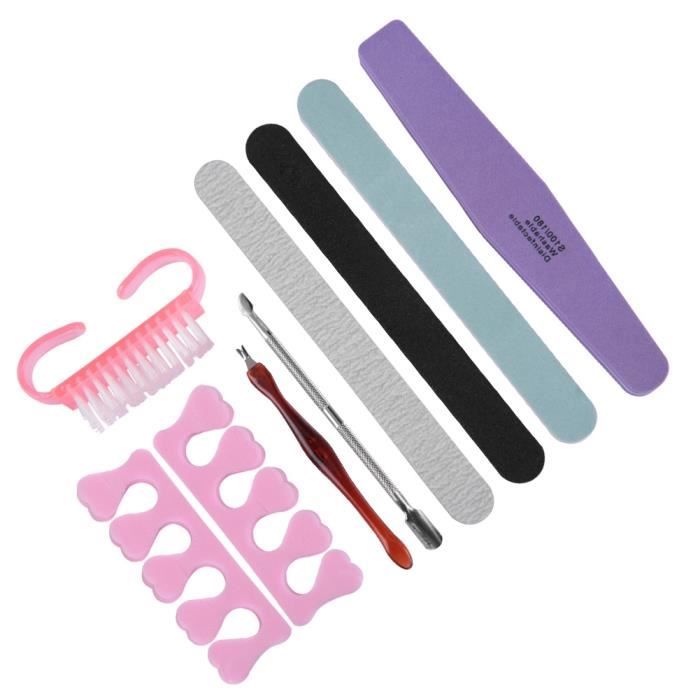 Lot De 12 Limes à Ongles Gel Professionnelles (180/240) - Double Face, Pourpre - Neuf