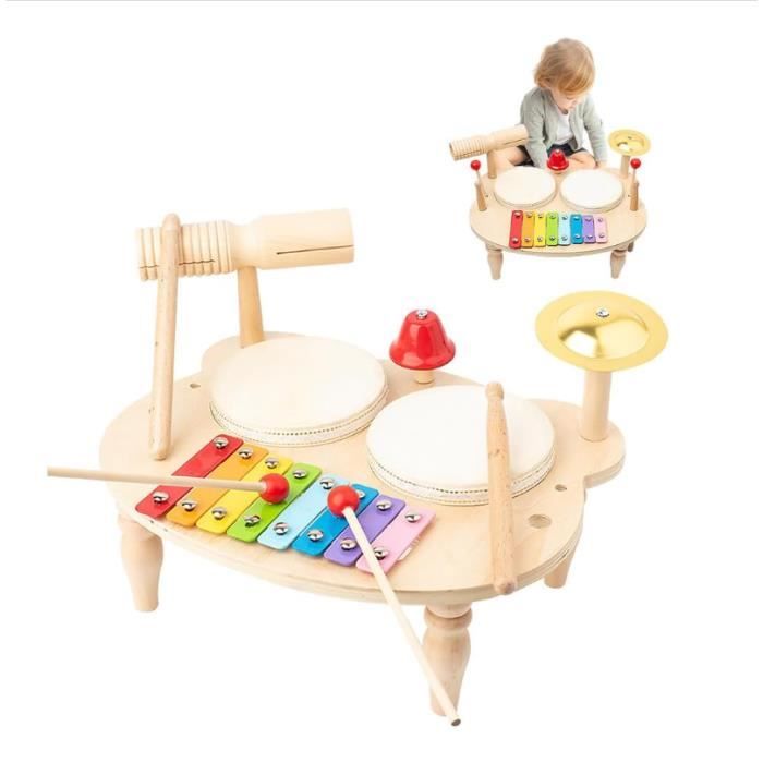 DREAMADE Kit de Batterie Enfant avec 5 Tambours, Tabouret, Clavier,  Pupitre, Microphone, 2 Baguettes, Cadeau pour Enfant 3 Ans+ - Cdiscount  Jeux - Jouets