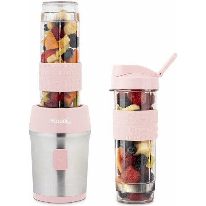 Mini Blender H.Koenig SMOO9 – 300W, 570mL, 4 Lames Inox, 2 Gourdes Incluses - vue 3