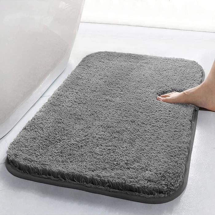 homeins lot de 2 tapis de salle de bain 50x80cm tapis epais antiderapant et ultra absorbant gris fonce cdiscount maison