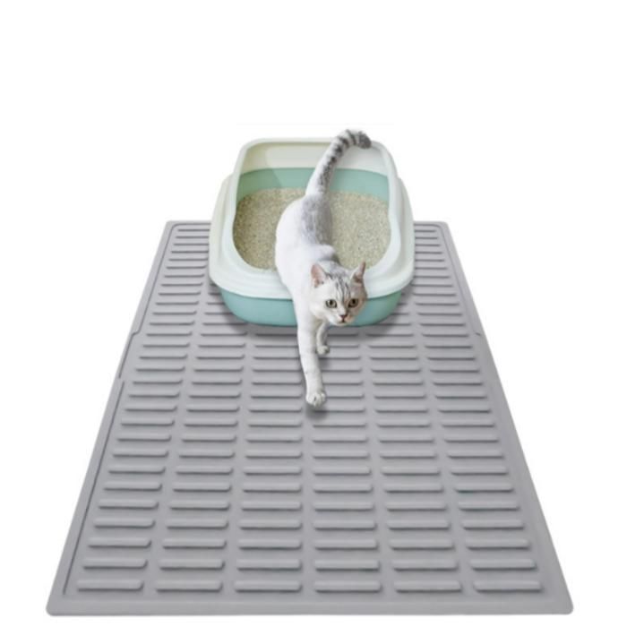 Comparer les prix de Tapis de litière pour chat - INF - Silicone antidérapant - Gris - Petit animal - Durable