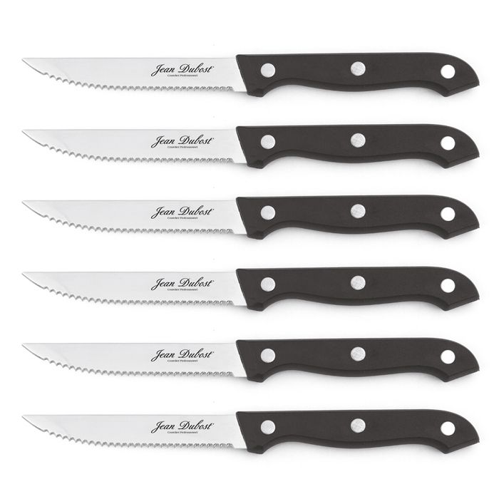 Lot de 6 couteaux à steak Primo - Jean Dubost 21 Noir