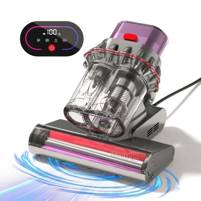 KENLUMO Matelas aspirateur Anti acariens500W15 Kpaélimination de 999% des allergèneslampe U-Vultrasons pour LitCanapétapis