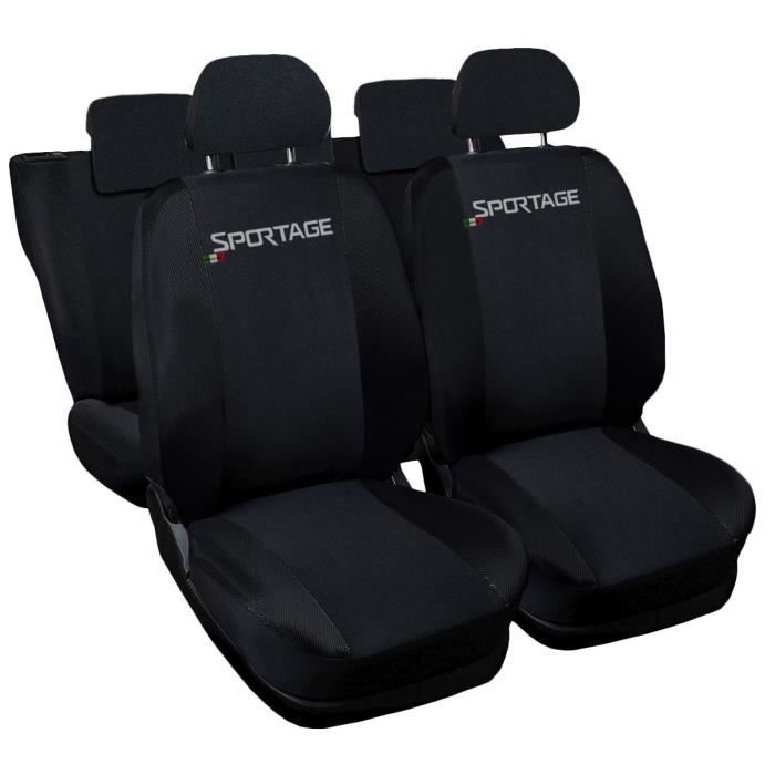 Lupex Shop Housses de siège auto compatibles pour Sportage Noir Noir