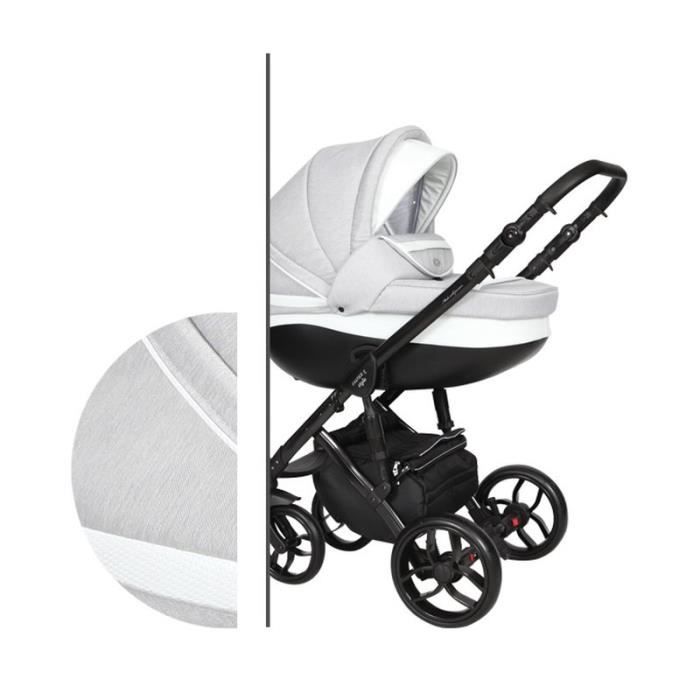 Poussette black and online white isofix