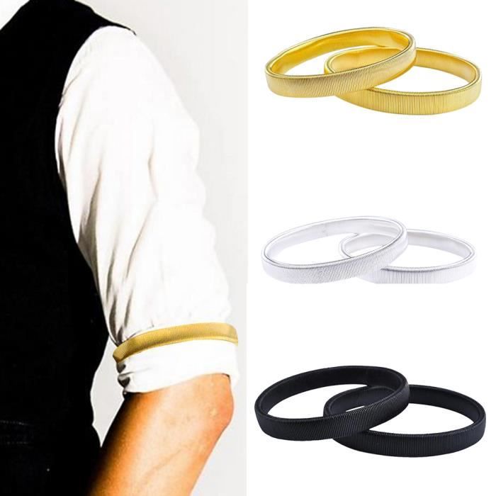 2pcs Elastique Jarretiere Chemise Manches Anneau Anneau Sockets