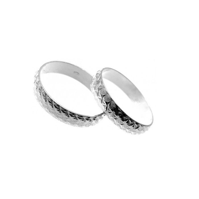 Alliance sculptée en argent sterling 925 Alliance sculptée en argent sterling 925