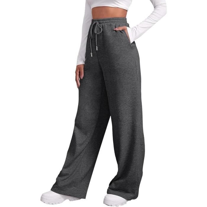 Pantalon de survêtement taille haute pour femme, pantalon large, pantalon  ample surdimensionné, jogging rose, gris foncé, automne, 2022 - AliExpress