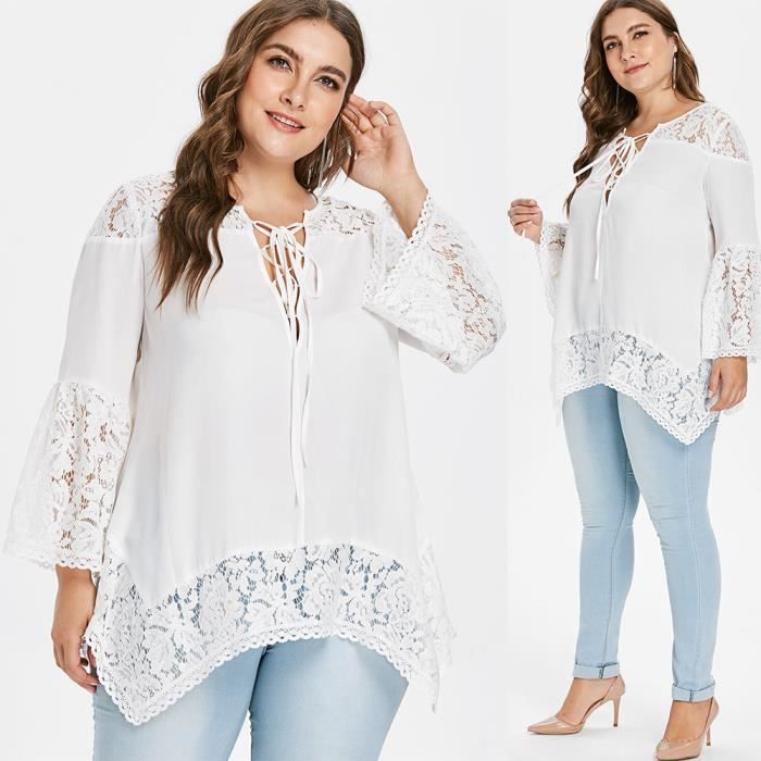 Chemisier dentelle sales femme grande taille