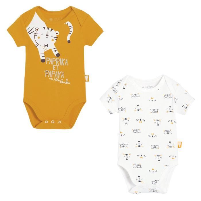 Lot De 2 Bodies Bebe Garcon Manches Courtes Paprika Jaune Cdiscount Pret A Porter Lot De 2 Bodies Bebe Garcon Manches Courtes Paprika Jaune Cdiscount Pret A Porter