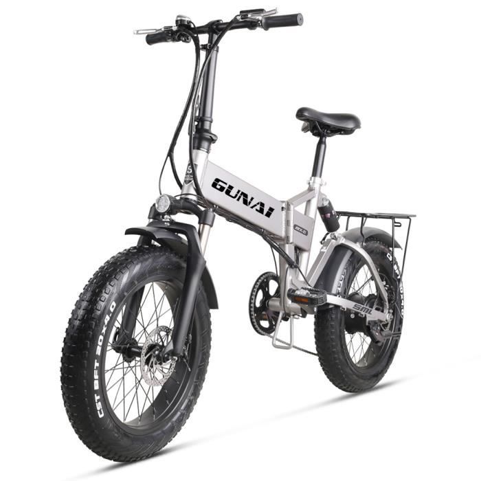 Gunai Velo Electrique 20 Pouces 500w Pliable Avec Siege Arriere Et Frein A Disque Avec Batterie Au Lithium 48v 12 8ah Prix Pas Cher Cdiscount