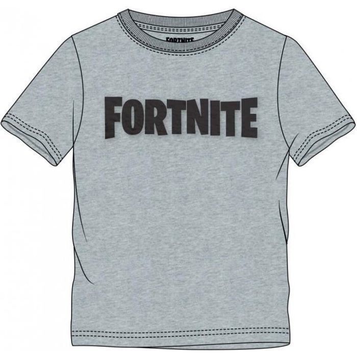 t shirt fortnite enfant gris noir