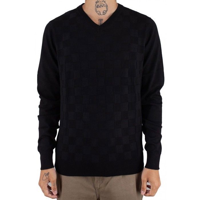 Pull col v deals noir homme