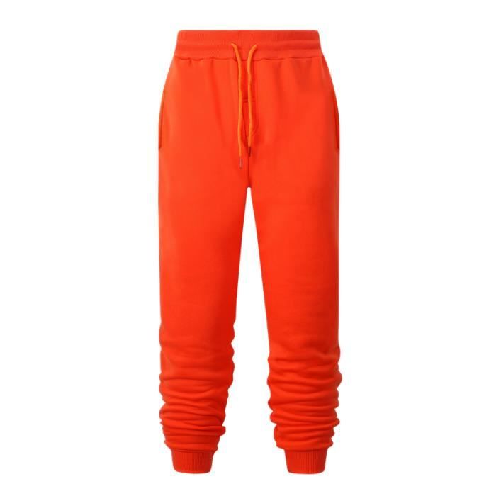Pantalon de jogging - Homme - Molleton - Orange - Fitness - Indoor