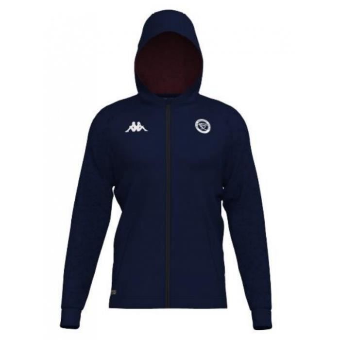 Veste de survetement a capuche Training Union Bordeaux Begles 2022 23 blue marine bordeaux M Cdiscount Sport