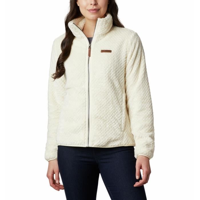 Veste polaire Columbia Fire Side II Sherpa pour femme - Blanc - Sports d'hiver - Manches longues