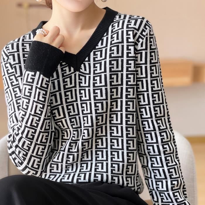 Pull Femme Long Rayures Automne Hiver - Pull Léger Chaud Grande Taille | Sweater Décontracté Motif Citrouille