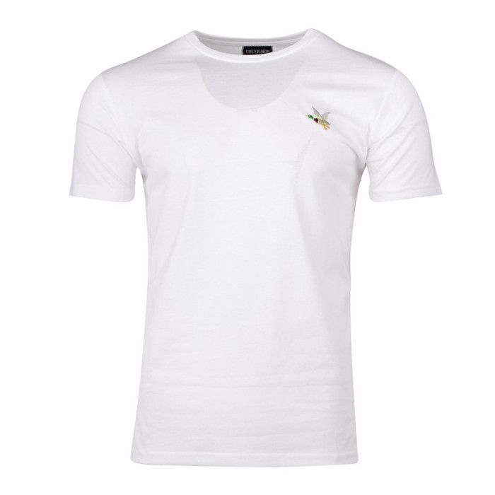 Tee shirt col rond canard poitrine reagan Homme CHEVIGNON Blanc