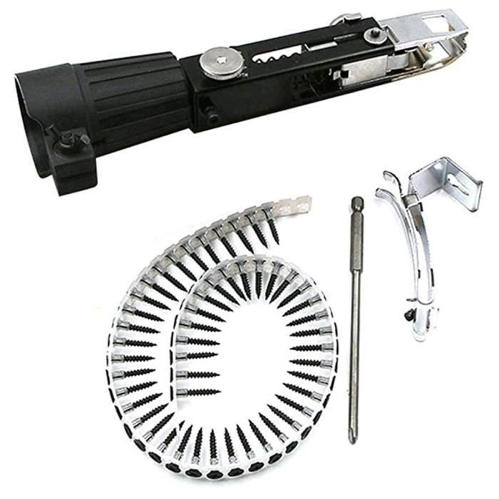 Adaptateur De Cloueuse à Chaîne Pour Perceuse - Alimentation Automatique, Alliage Aluminium, Avec 50 Clous