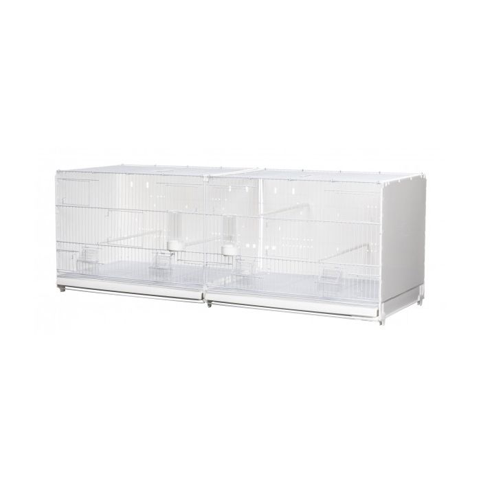 Comparer les prix de Cage d'élevage pour canaris - Cortina blanche - 120 cm - 4 mangeoires et 4 perchoirs