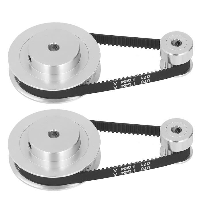 Roue Synchrone GT2 2 Ensembles Poulie Distribution Alliage Aluminium - Imprimante 3D 20T 5mm + 60T 8mm