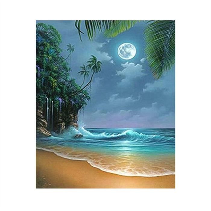 Get Wallpaper 5d Diy Broderie De Diamant Peinture De Plage Decoration Murale For Android Free