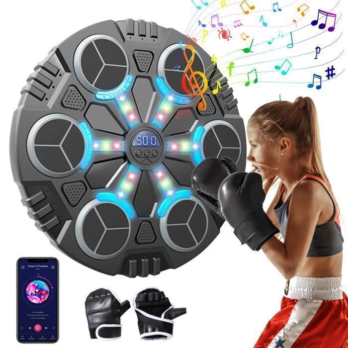 Ruiqas Boxer Électronique Mural 9 Modes 18 Vitesses Bluetooth - Entraîneur De Boxe Intelligent Avec Gants & Musique