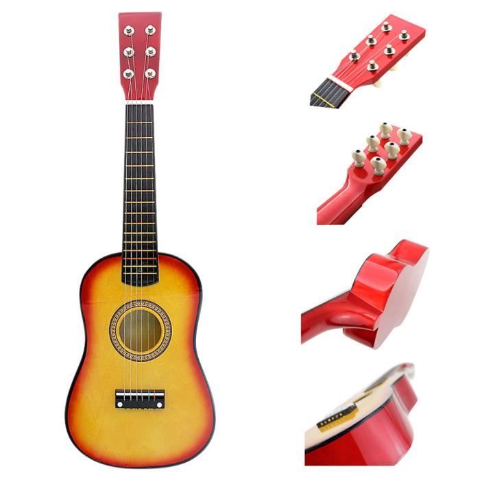 Woet Guitare Jouet En Bois Beige – 6 Cordes – Instrument Éducatif Dès 3 Ans – Cadeau Fille Ou Garçon