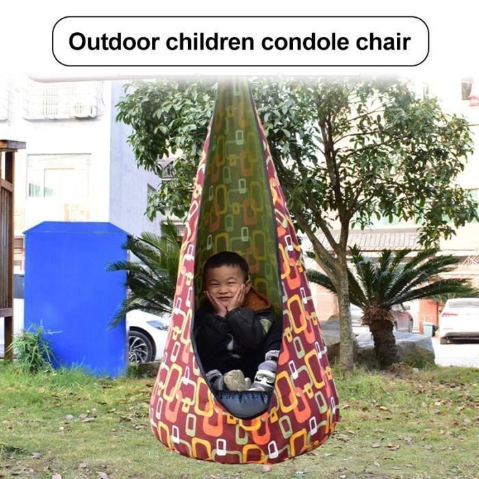 YERENCY Niche suspendue pour enfants, siège à bascule, balançoire suspendue portable, avec coussin gonflable, balançoire nid d'extérieur, max. 80 kg